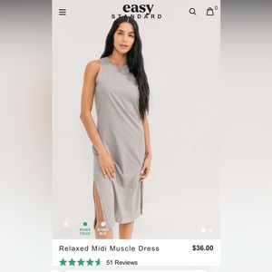 🕊️ Easy Standard Apparel Knit Midi Muscle Dress Slate grey size Medium